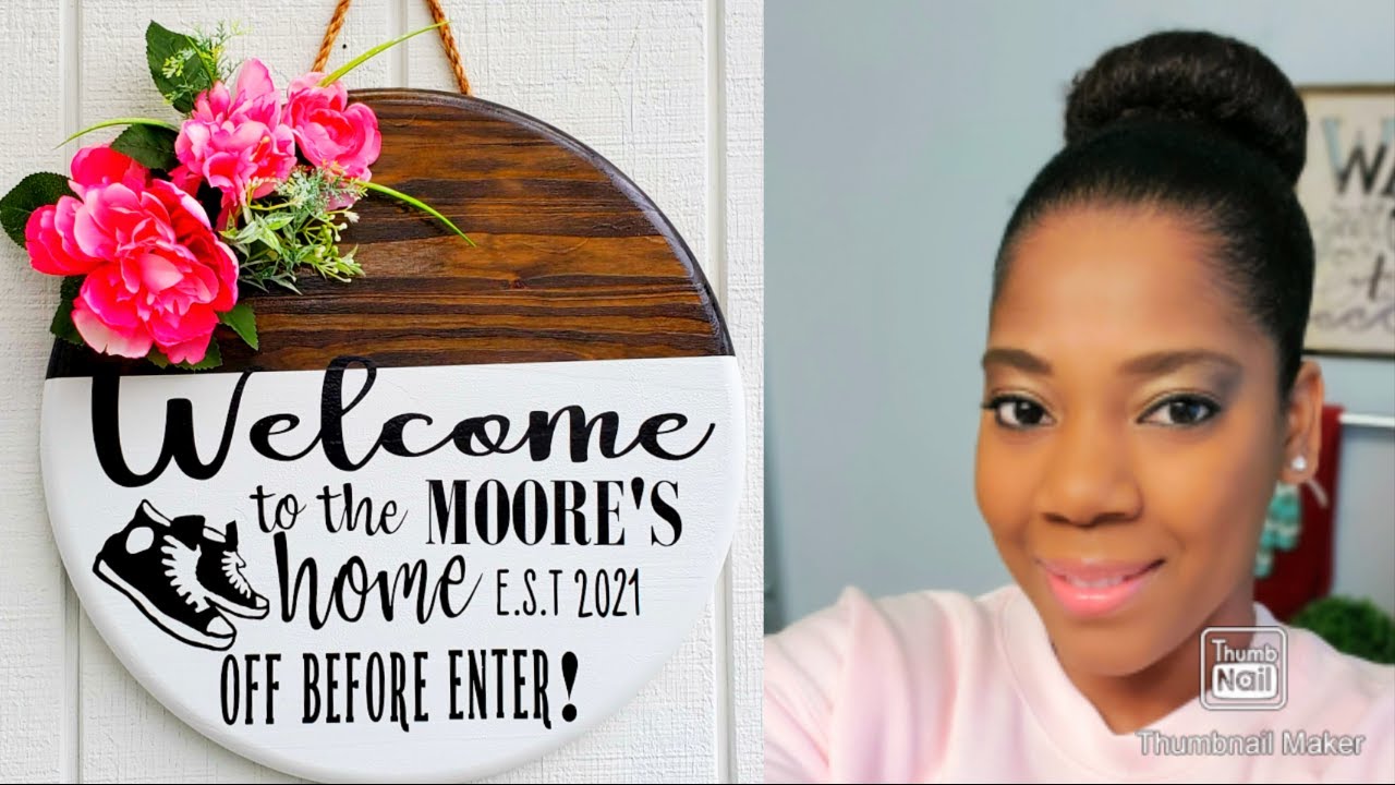 HOW TO MAKE WOOD ROUND SIGN|WOOD ROUND DOOR HANGER