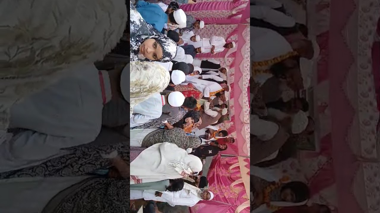 मकतब अल मदीना धनदेडा में सालाना इनामी व दस्तारे फजीलत ।तराना पढती फरहीन पुत्री अयाज अहमद