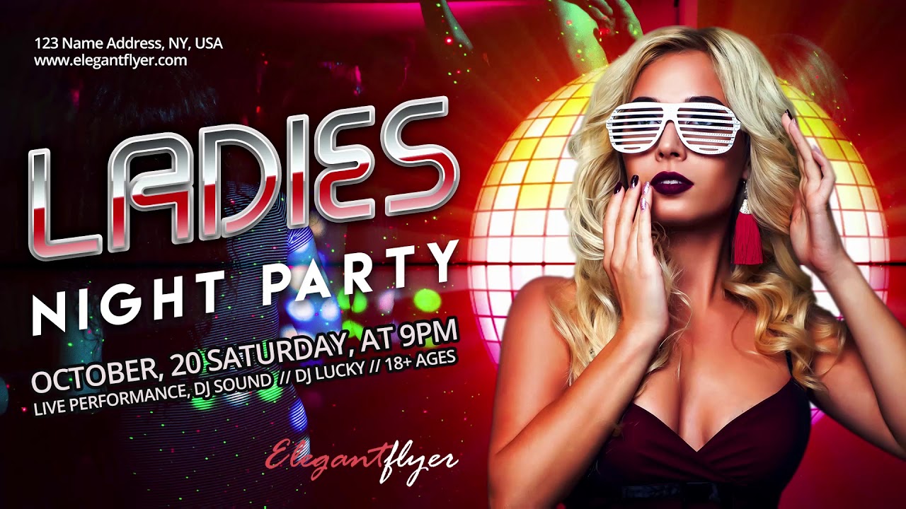 Ladies Night - Animated Flyer + Instagram Template Photoshop + Facebook Event