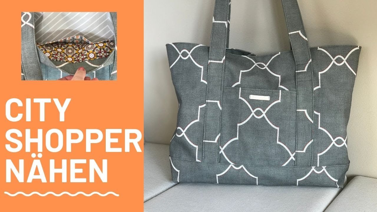👜 Tasche n&auml;hen |  DIY TOTE BAG | mit Innenfutter | mit Au&szlig;en + Innentaschen |einfache N&auml;hanleitung
