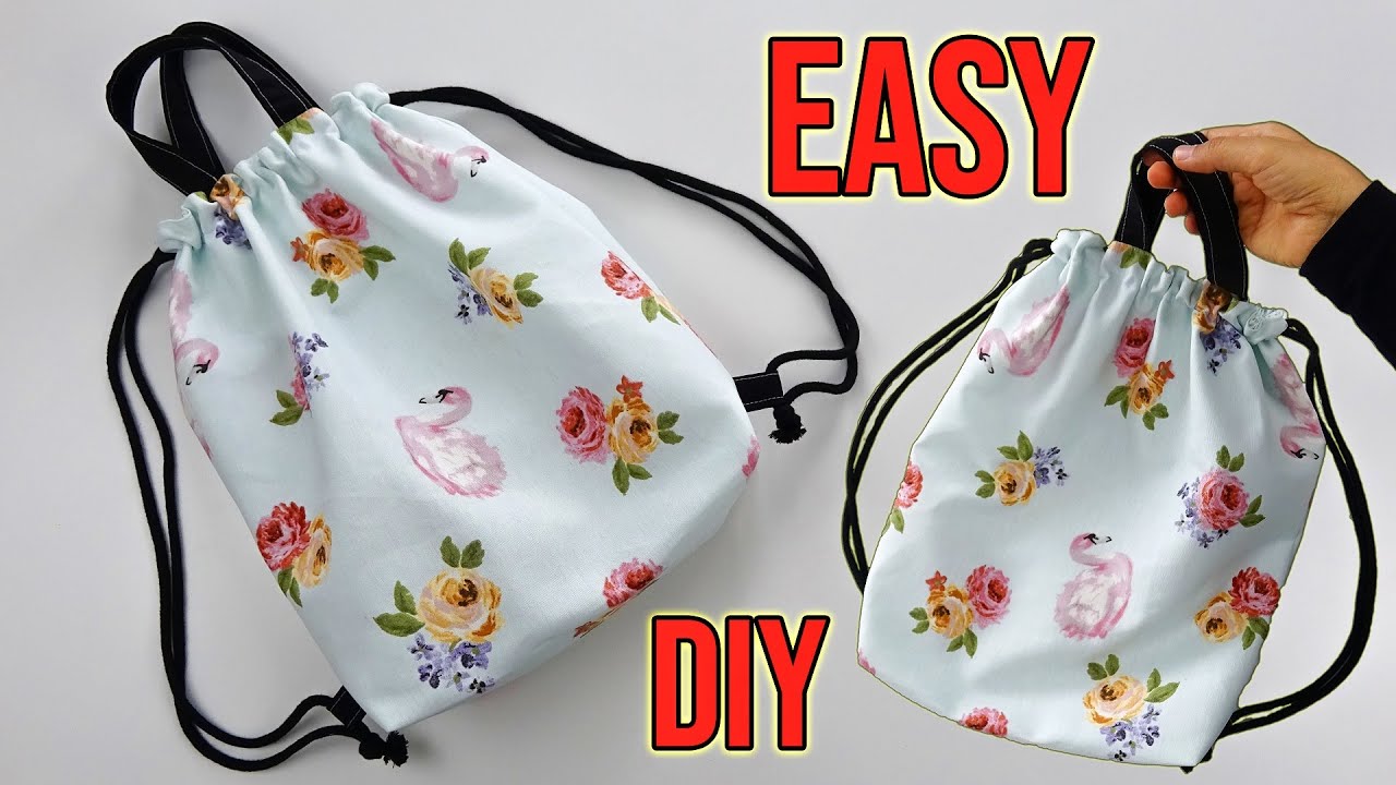 HOW TO SEW A DRAWSTRING BACKPACK / Sports Bag / Tote Bag / Easy Sewing Tutorials / DIY Bag / Lined