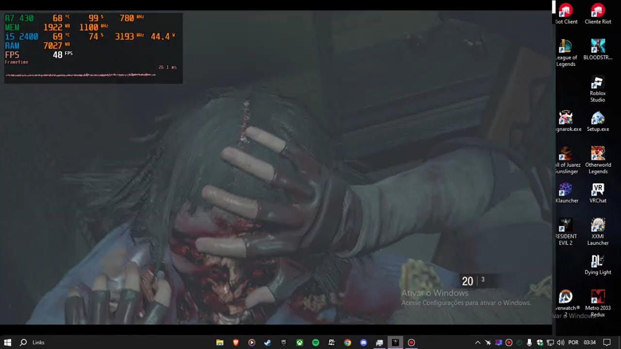 Pro Player de Hentai Two Girls jogando Re2 no intenso (em busca do recorde mundial)