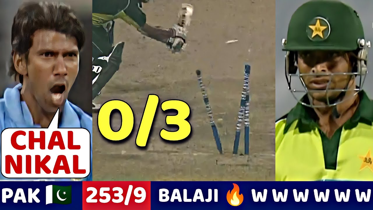 Thrilling Bowling 🔥 by Balaji vs Pakistan | Ind vs Pak 5th odi 2004 | Lakshmipathy Balaji W W W 🔥😱