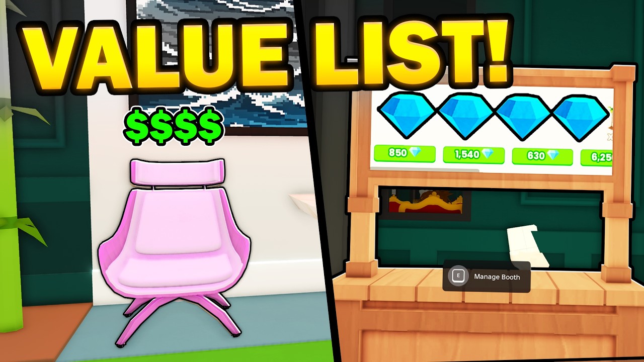 VALUE LIST REVEALED!! In Run a Restaurant ROBLOX..