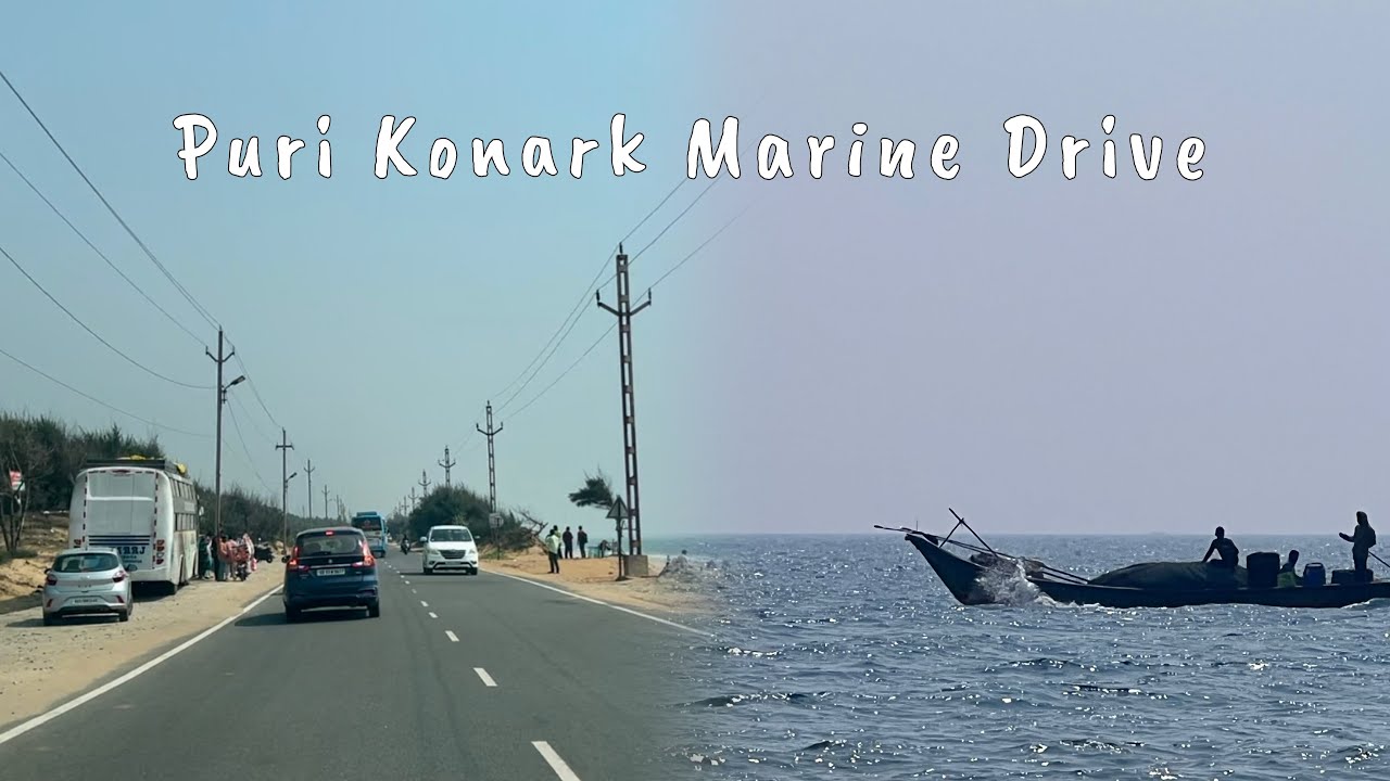 Puri To Konark | Puri Konark Marine Drive Road | Beautiful Beaches of Puri Konark