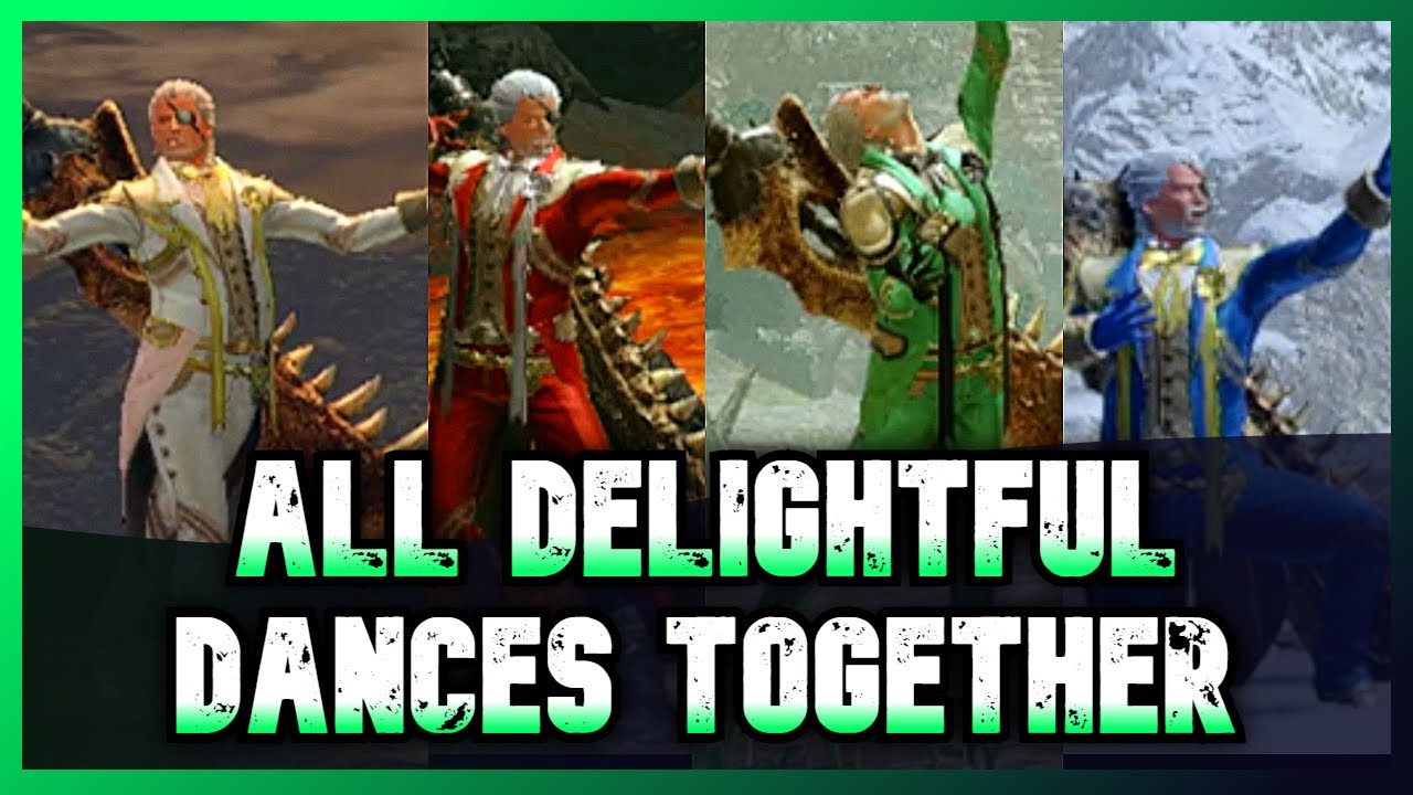 All 4 Delightful Dances together - Monster Hunter Rise