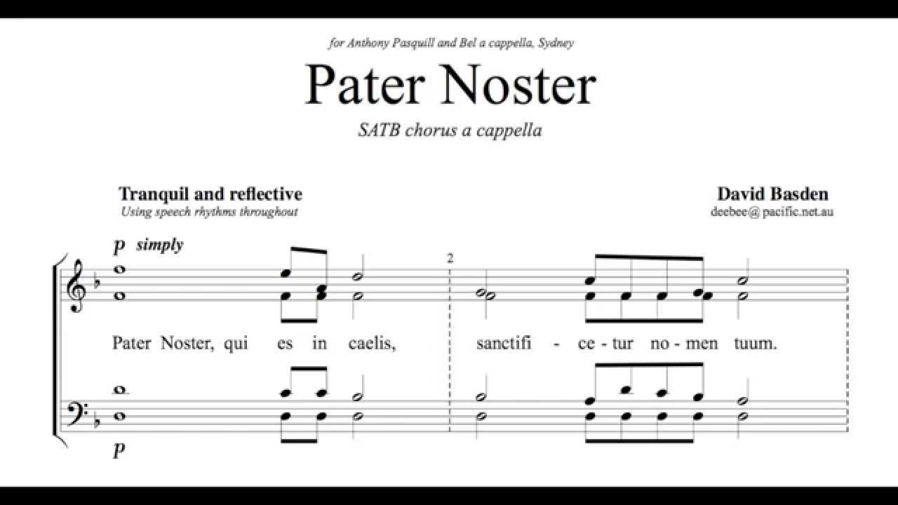 Pater Noster – a new setting by David Basden