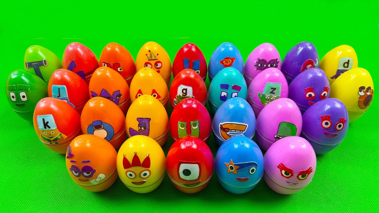 Numberblocks🥚Hidden Slime Opening Alphablocks Clay with Mini Eggs Colorful ASMR 💫🦈💖