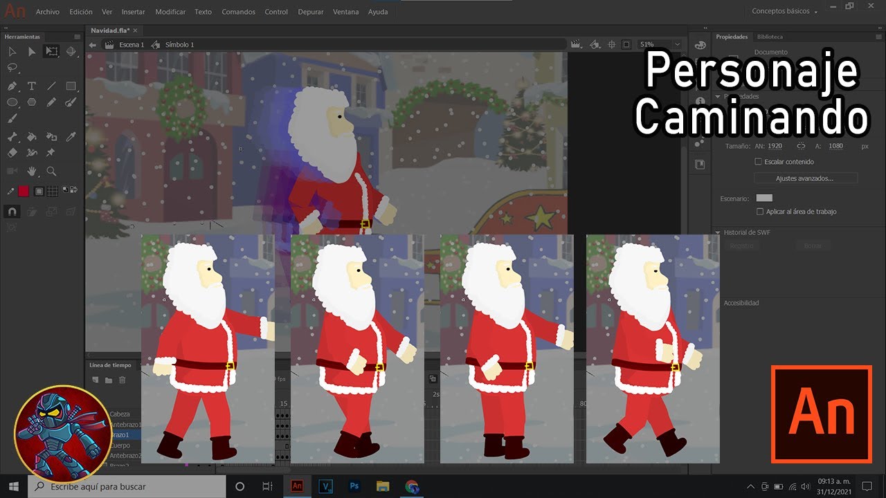 Crear personaje Caminando (Tutorial Adobe Animate)