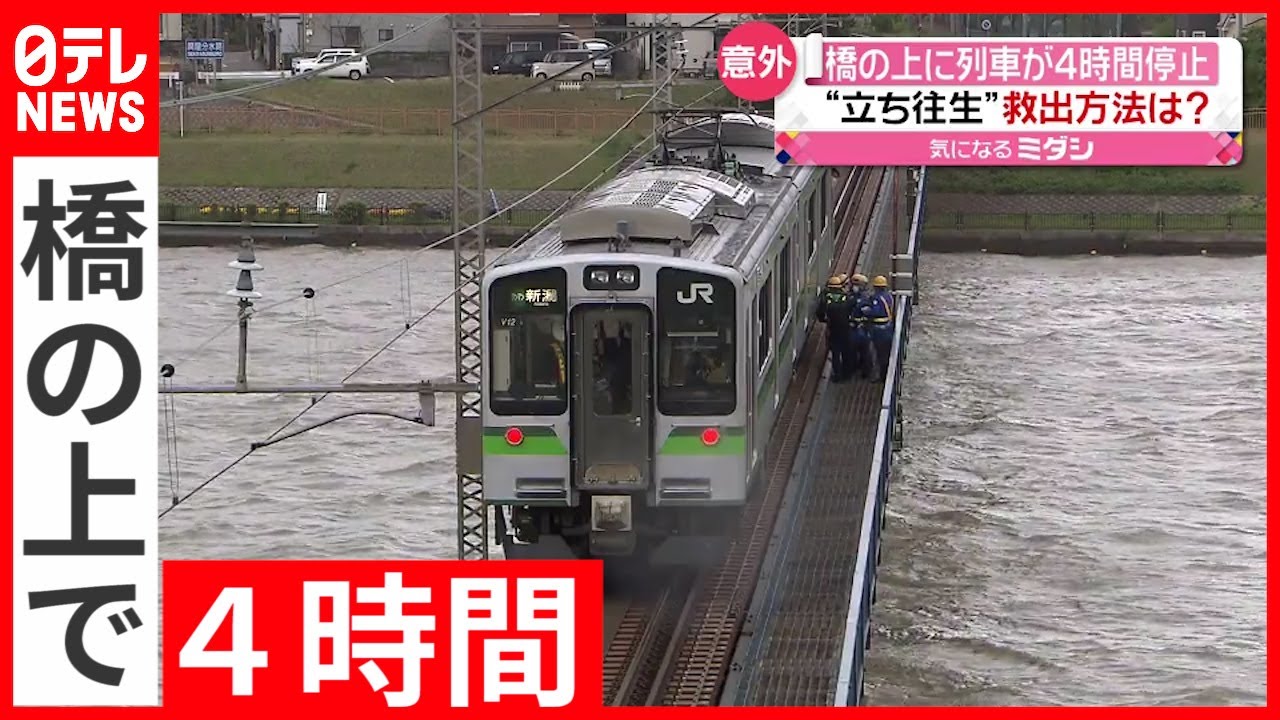 強風の中…新潟で電車立ち往生(2021年5月3日放送「news every.」より)