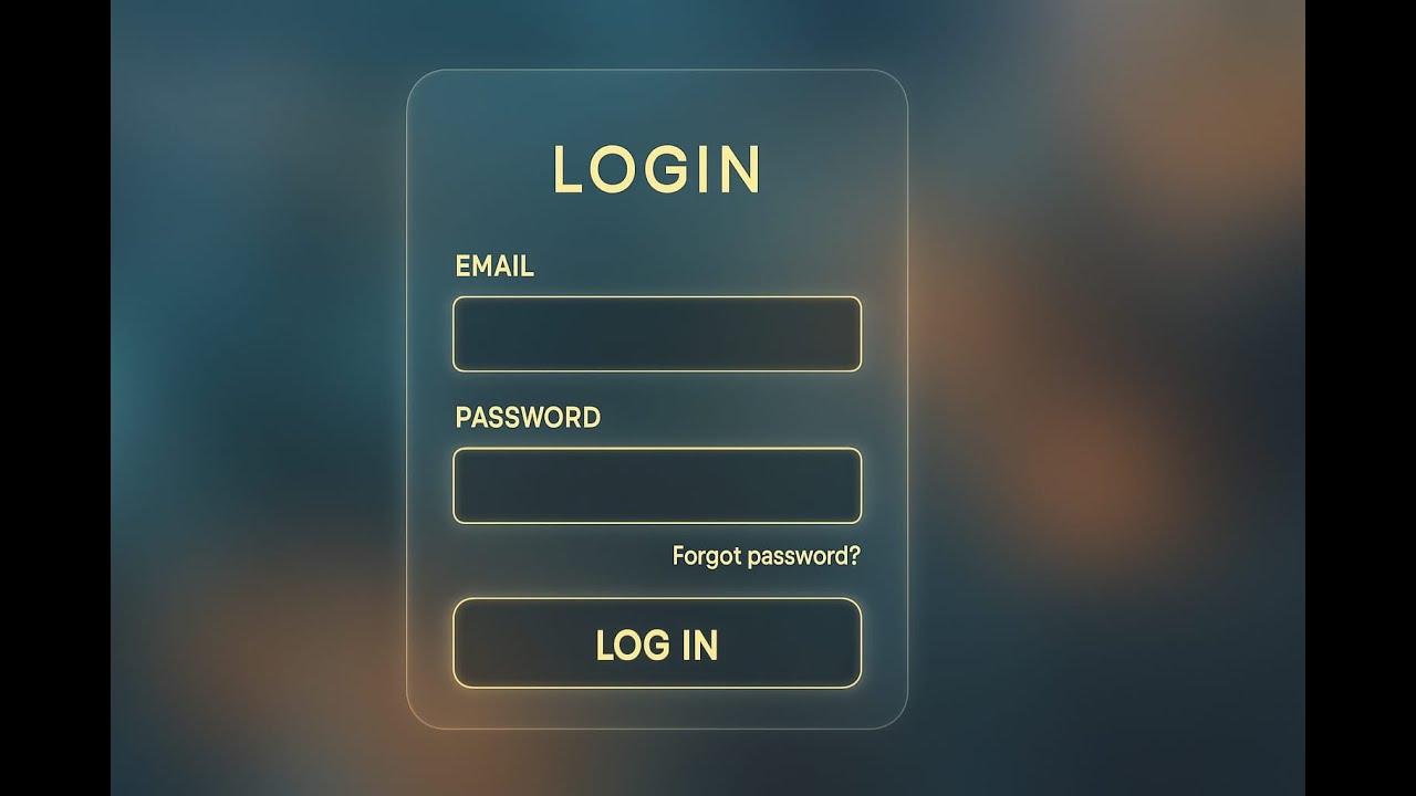 Beautiful Glassmorphism UI for Login, Register & Password Reset 🔥