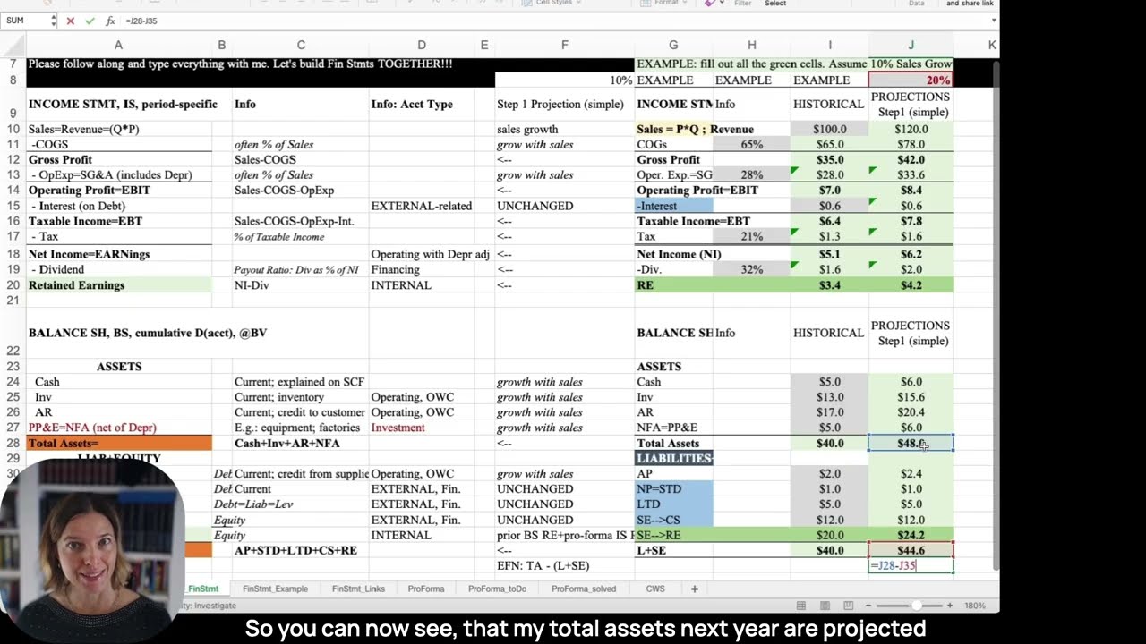 Financial Statements, Part 5. ProForma Example (simple).