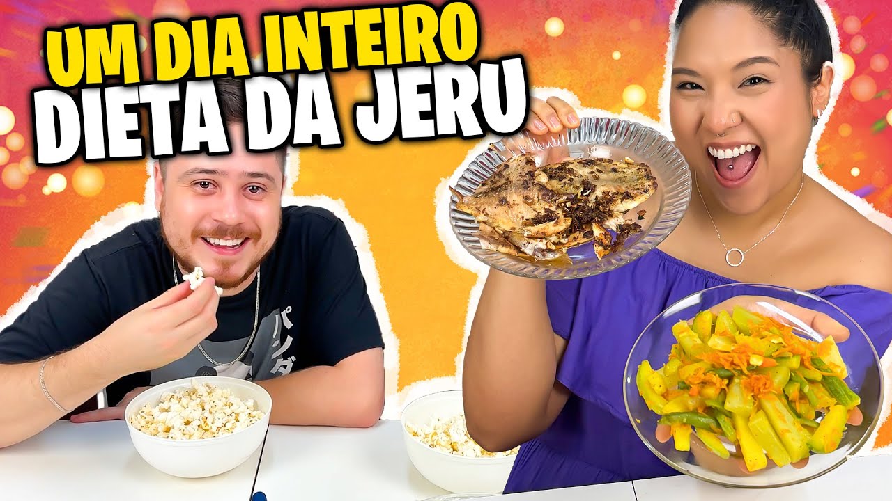 UM DIA INTEIRO SÓ COMENDO A DIETA DA JERU | Jeru e Cheru