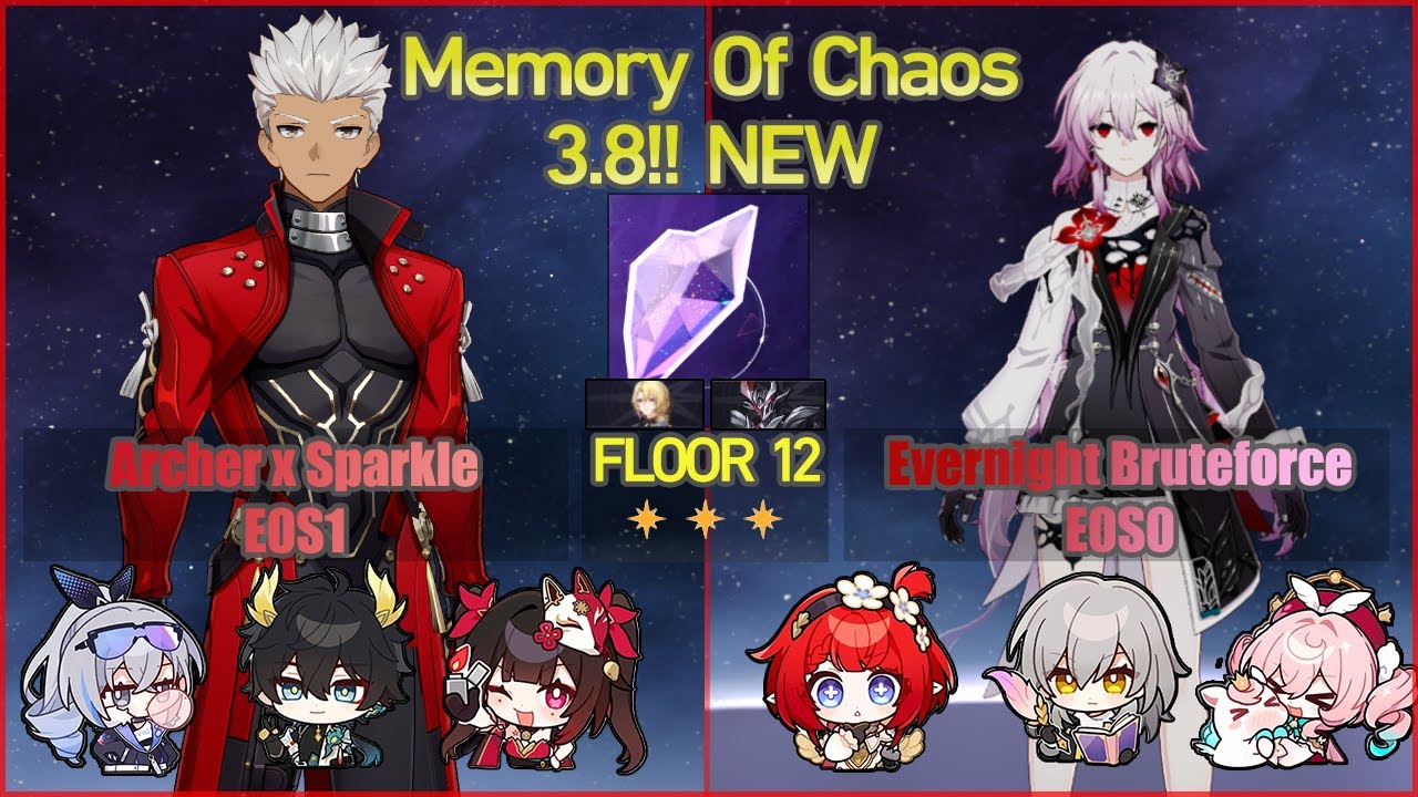 Archer x Sparkle E0S1 & Evernight Bruteforce E0S0 - MOC 3.8 NEW Floor 12 | Honkai Star Rail F2P