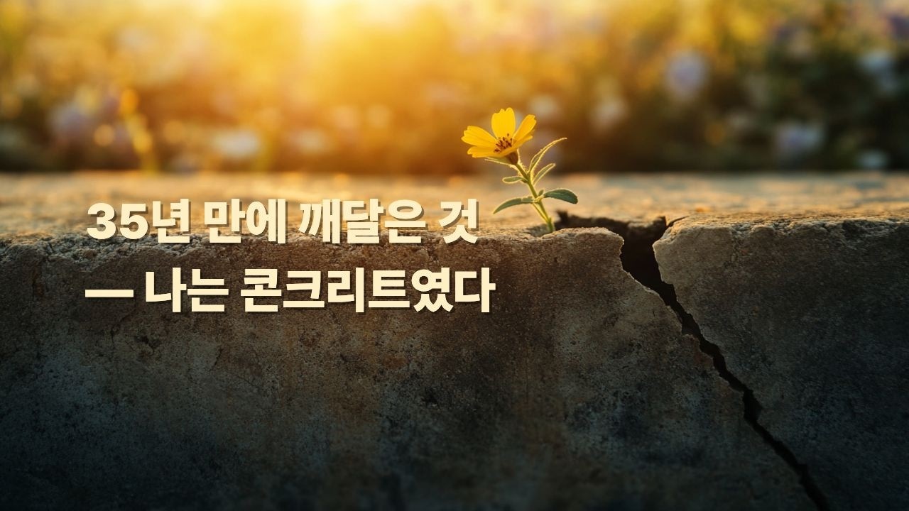 35년 만에 깨달은 것 — 나는 콘크리트였다 | 굳어버린 사람의 산책