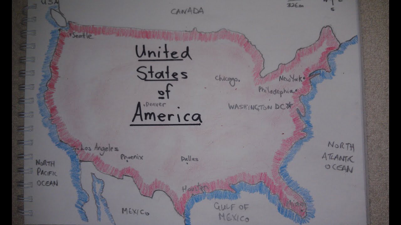 ASMR - Map of USA (America) -Australian Accent -Chewing Gum, Drawing & Describing in a Quiet Whisper