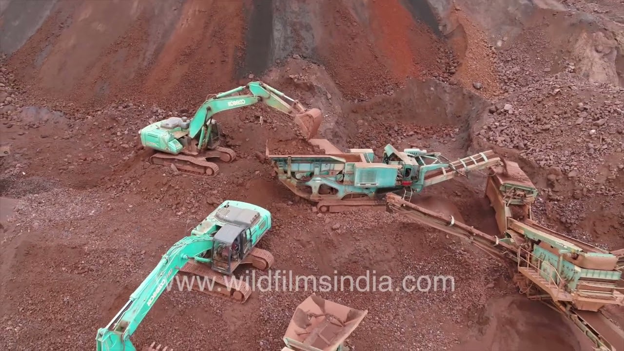 Iron Ore pre-processing at Sundur, Karnataka: Mining is destroying the virgin hills of Western Ghats