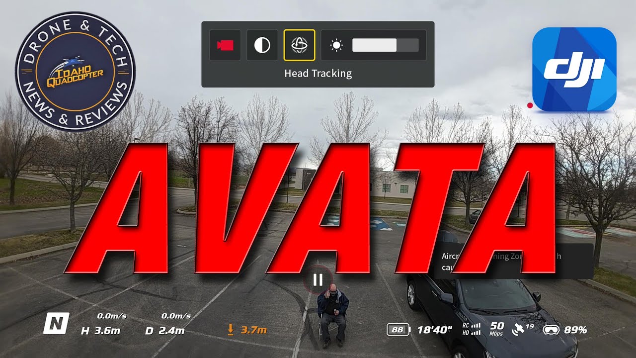 DJI Avata — отслеживание положения головы с помощью контроллера движения 2