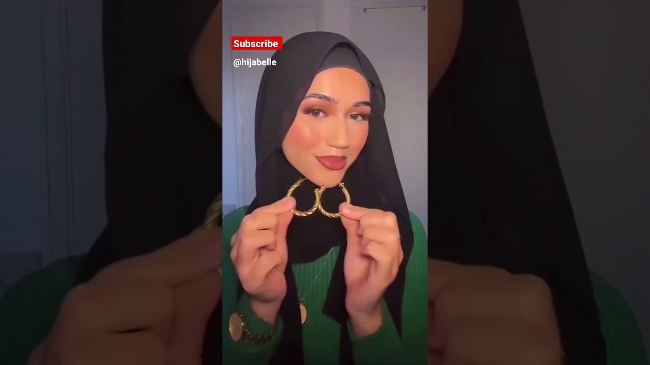 Hijab tutorial with earrings ❤🩷 #hijab #hijabtutorial #hijabstyle