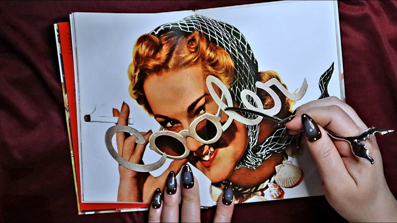 ASMR Book Page Turning, Tapping, Tracing 📖 All American Ads 40s