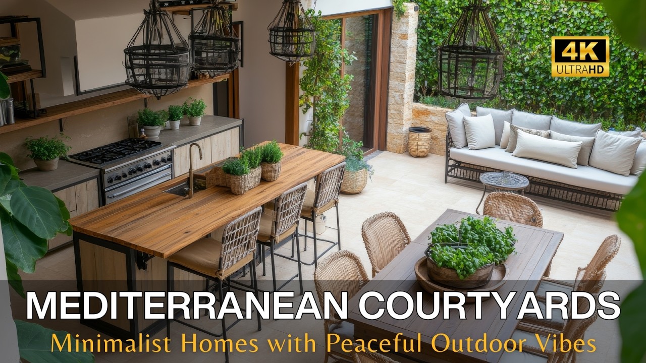 Luxury Minimalist Modern Homes: Cozy Mediterranean Courtyard Garden & Rustic Outdoor Living Ideas
