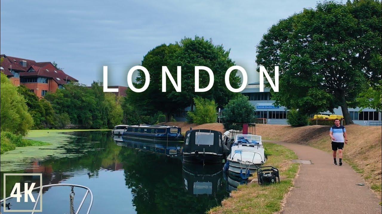 🌳 Peaceful London Morning Walk Along Grand Union Canal | Nature 4K