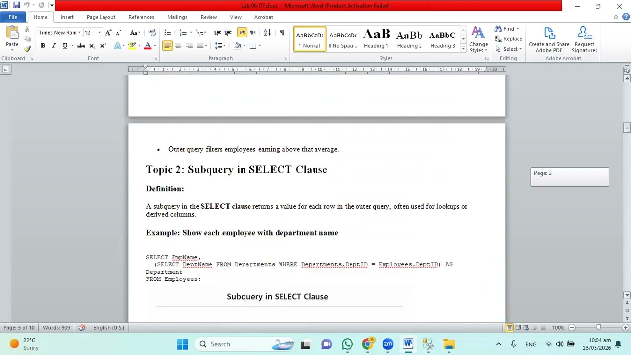 Lecture 7 DBMS - DDL -1