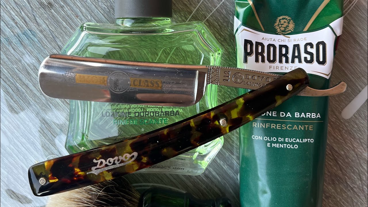 Shave with Dovo vintage straight razor- mano libera