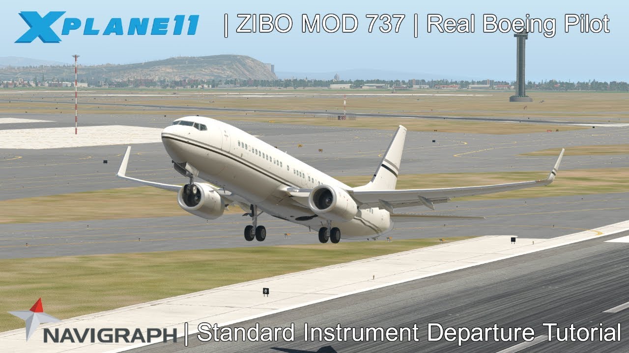 How to fly a SID by Real Boeing 737 Pilot | ZIBO MOD 737 | X-Plane 11