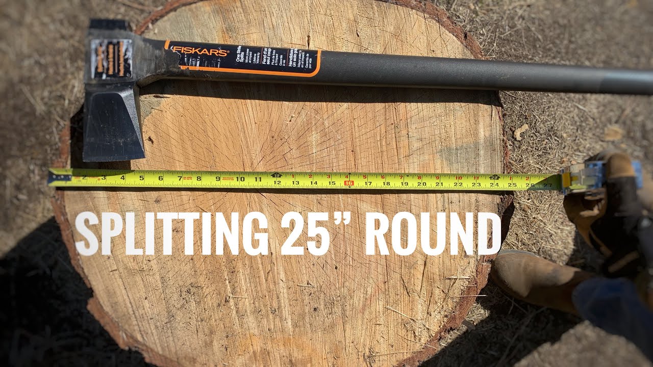 Fiskars x27 Splitting Axe: Splitting a STUBBORN round