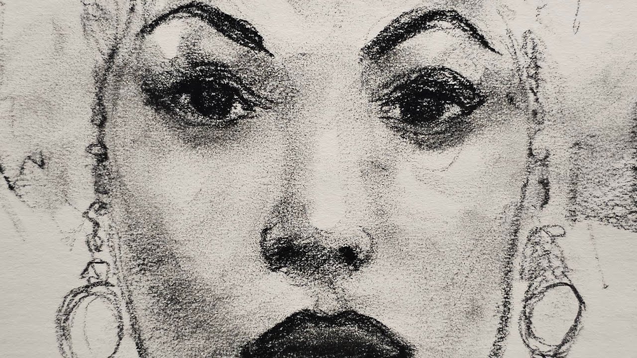 Drawing portraits and profiles with charcoal LIVE