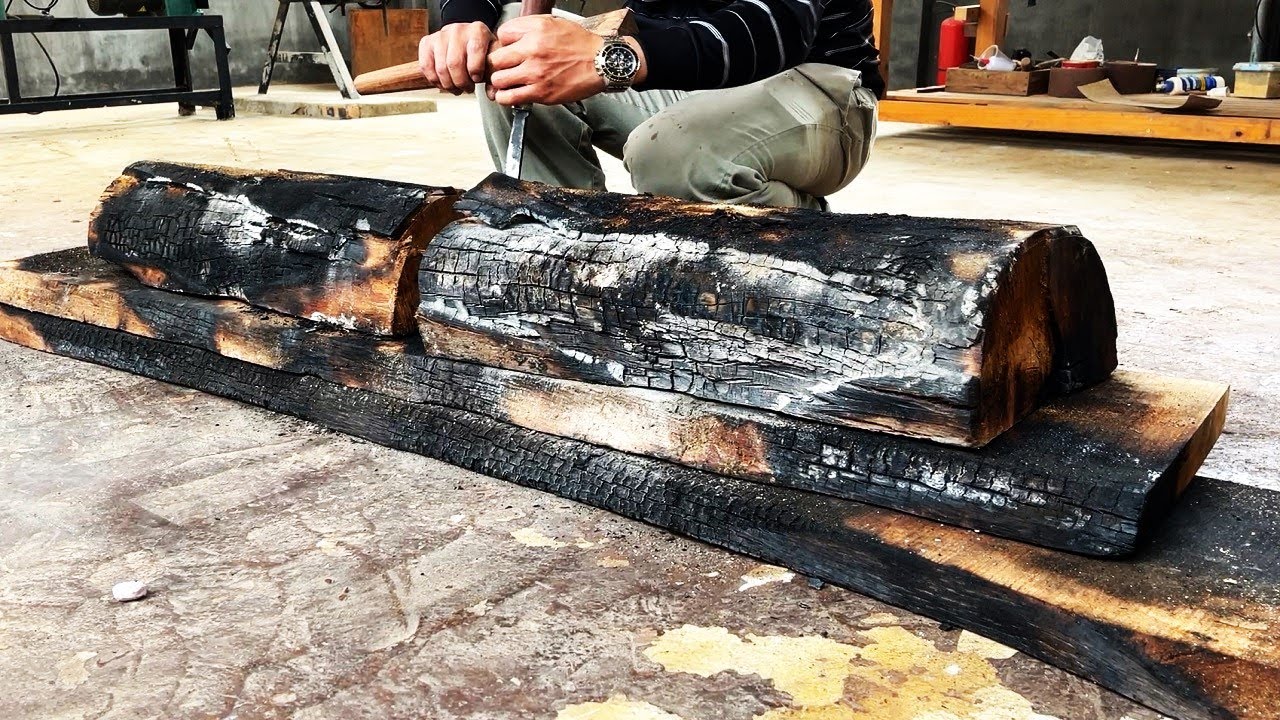 Reborn from the Flames: Creating Unique Furniture from Burnt Wood // Design Craft Products