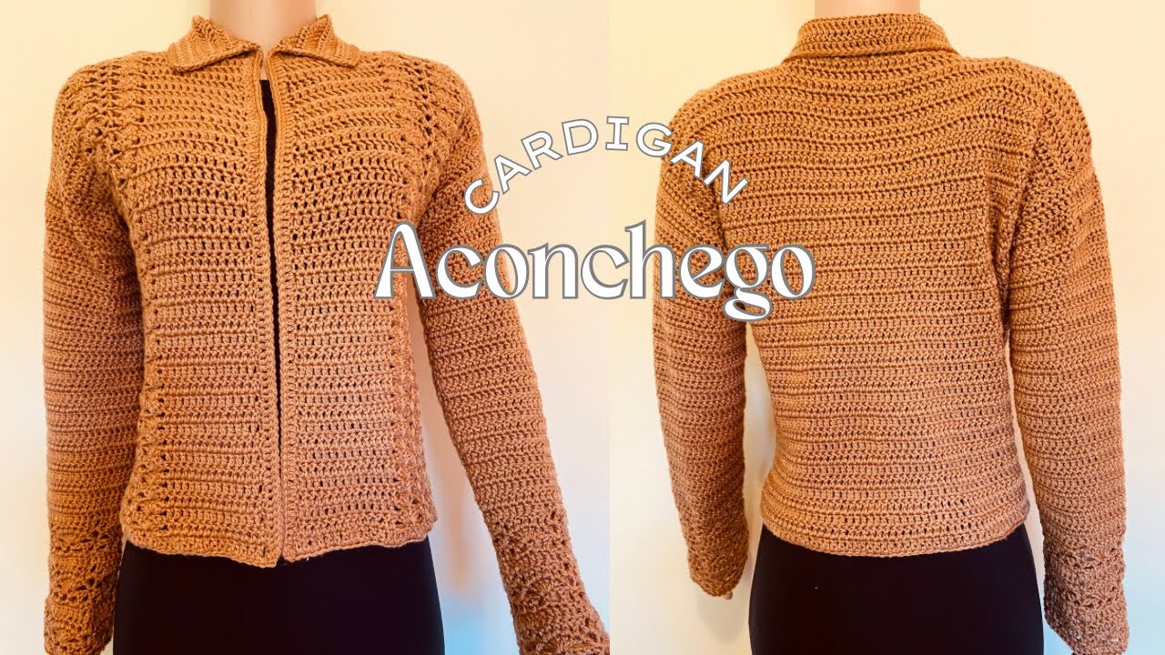 CARDIGAN DE CROCHÊ ACONCHEGO COM GOLA TAM M por  @CrisTelesCroche
