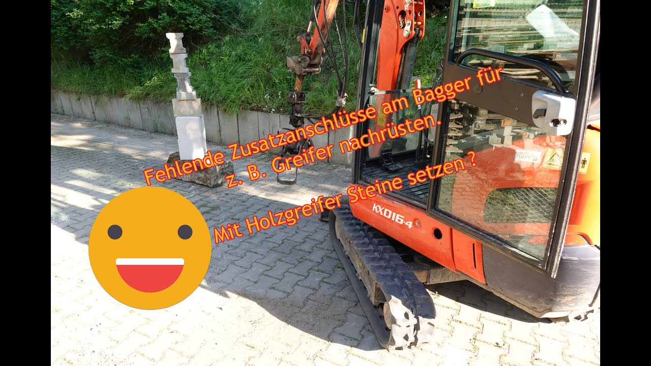 Zusätzliche Hydraulikanschlüsse am Bagger , Minibagger für Greifer usw. nachrüsten
