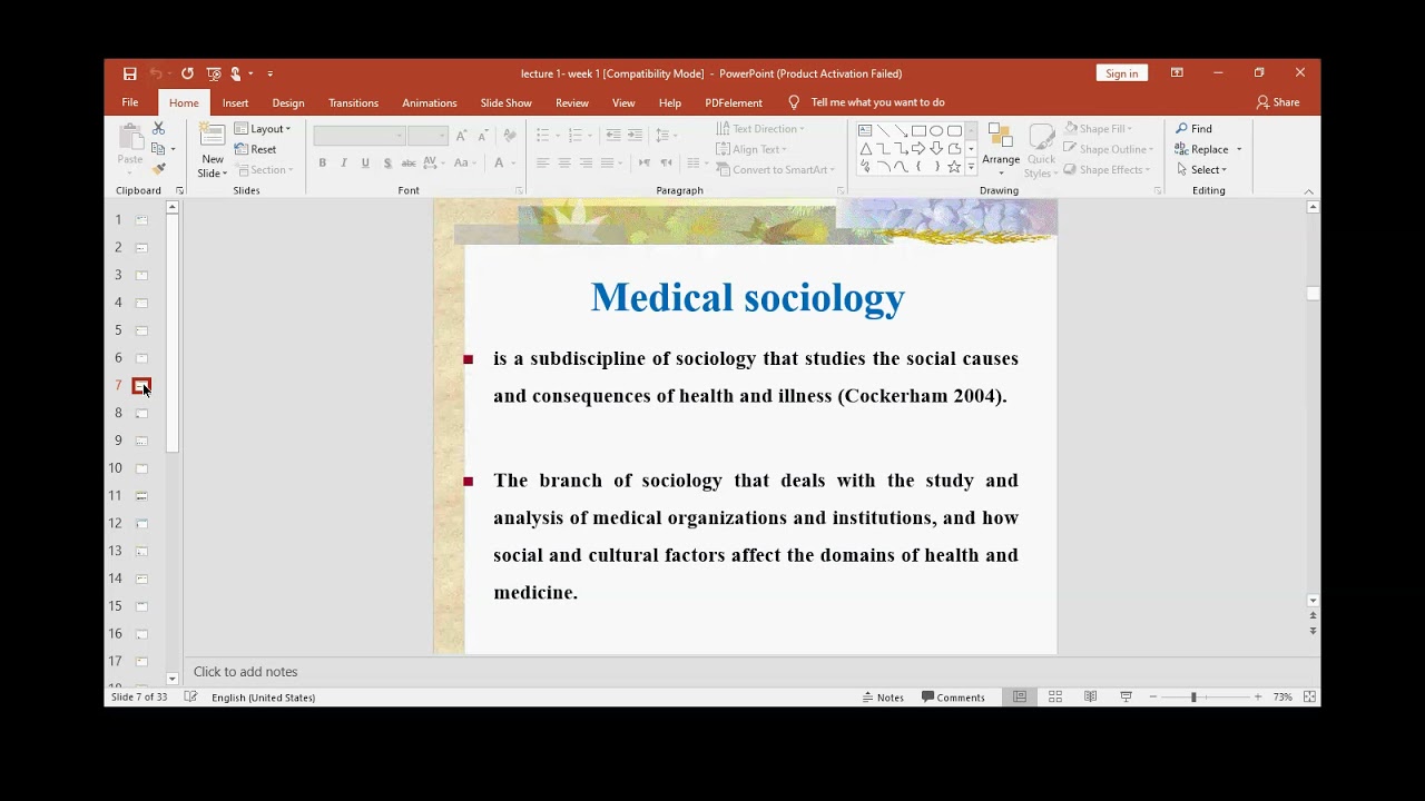 introduction to medical sociology Dr Tuqa