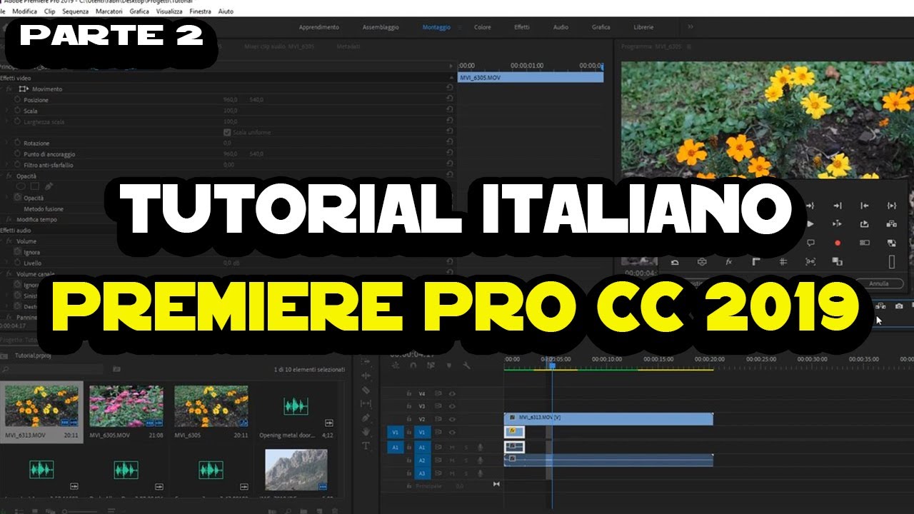 Tutorial italiano Premiere Pro CC 2019 - Parte 2 - La timeline