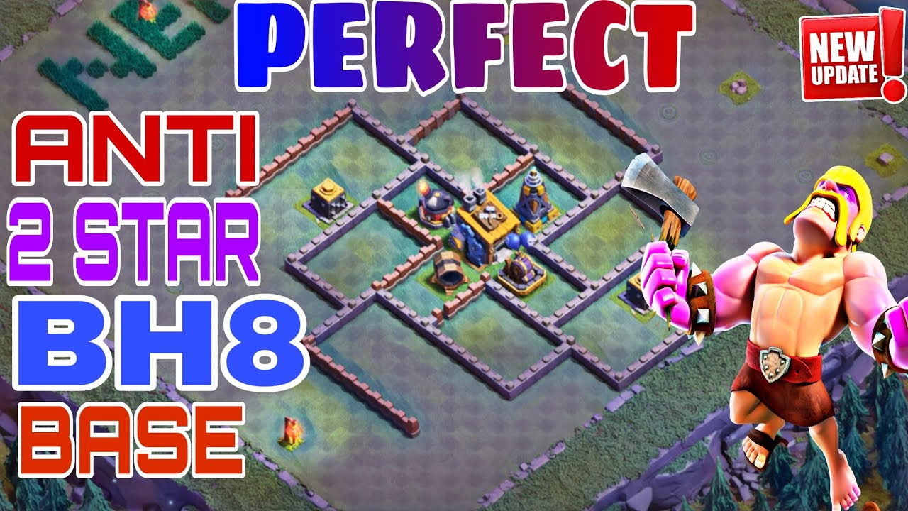 PERFECT Anti 2 Star Builder Hall 8 Base Layout w/PROOF | Bh8 Best Base 2019 - Clash of Clans