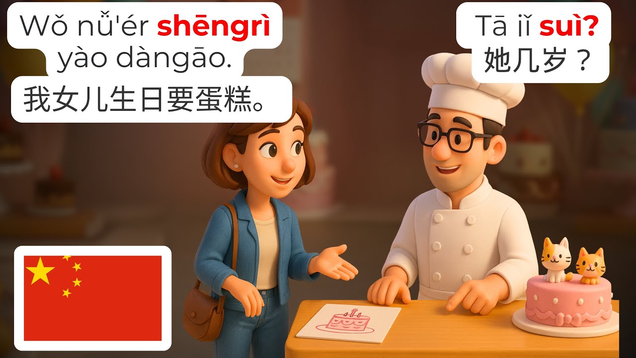 🇨🇳 Числа 1–100 в пекарне | HSK1-2 | Учите китайский (мандарин)