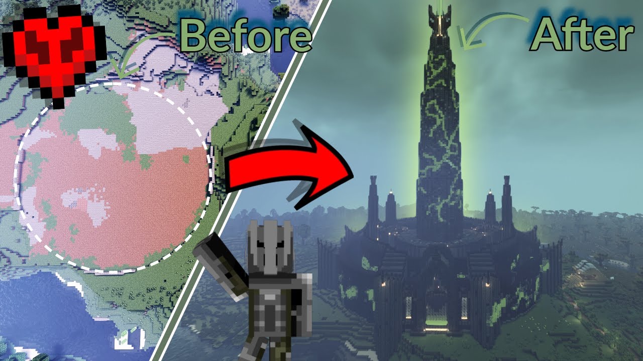 I Built a GIGANTIC Fortress in Hardcore Minecraft! (inspired by Minas Morgul)