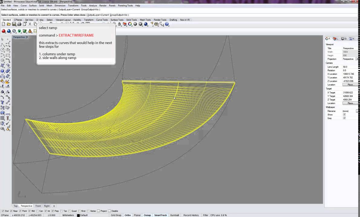 Rhinoceros 3D - curved ramp