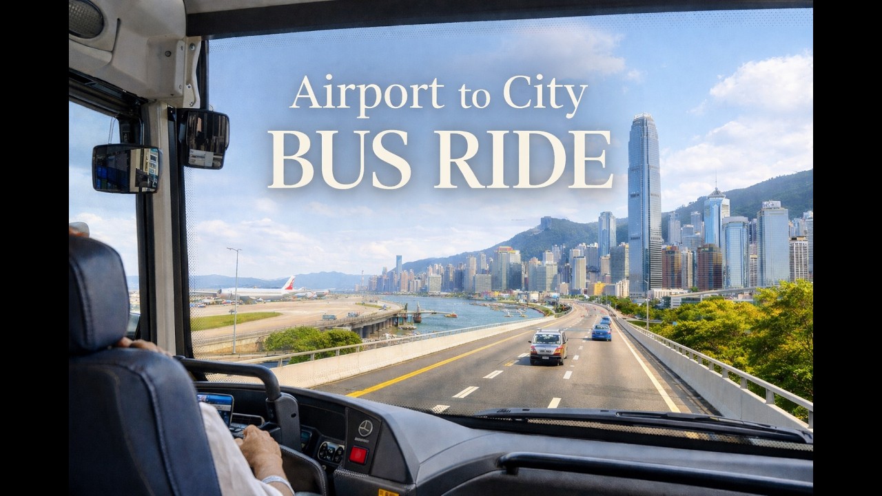 Hong Kong Airport to City Bus Ride | POV Travel Experience 🌆