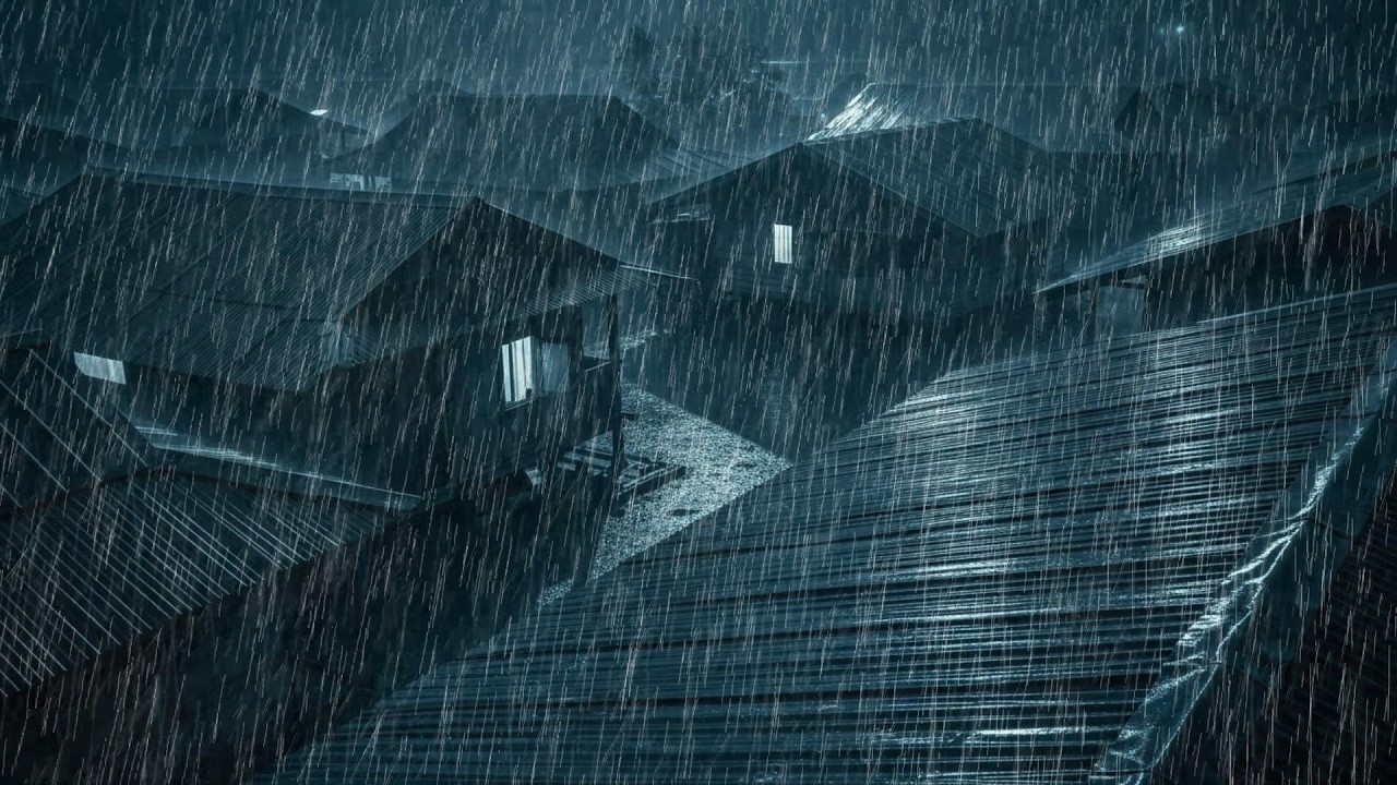 No Ads Rain Sounds for Sleeping - ASMR Endless Heavy Rain on Tin Roof for Chronic Sleeplessness