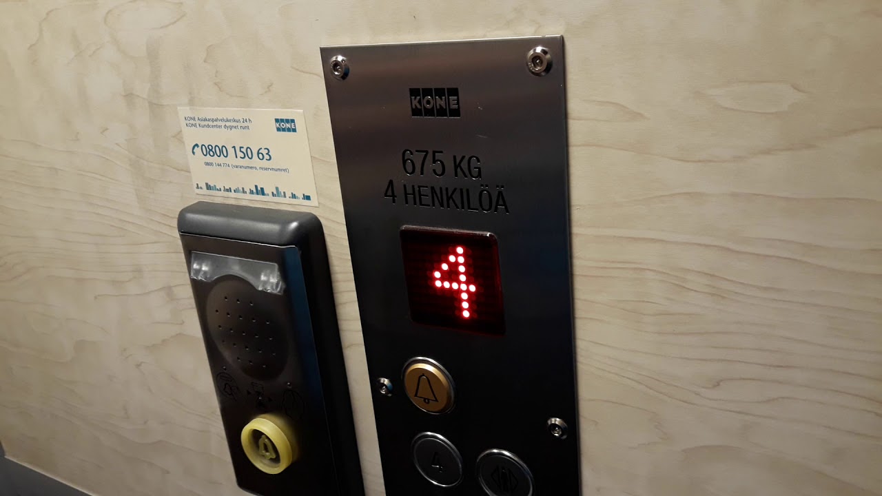 2007 KONE-Motala MRL&CWL Chain-Driven Elevator at Rouskunkatu 19B, Sienimäki, Imatra, Finland