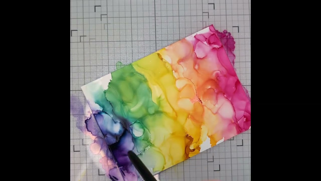 Alcohol Ink-Lifted Card