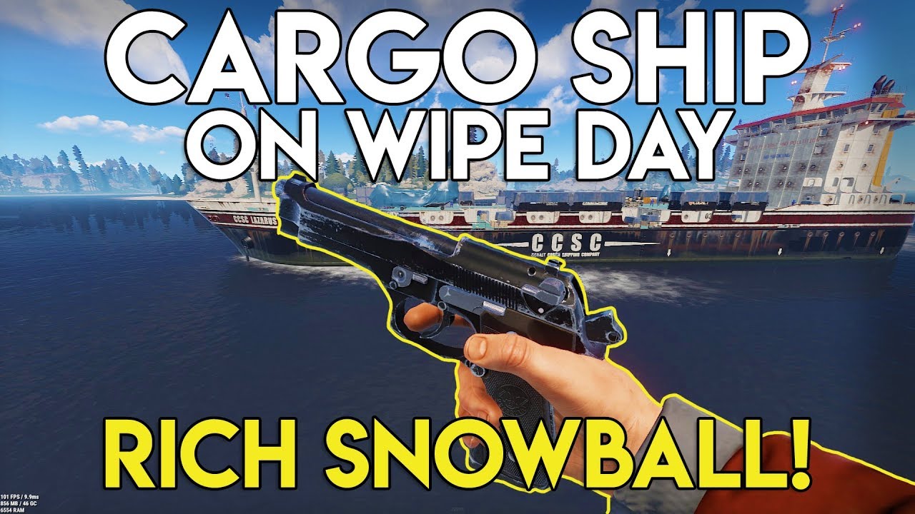 RICHEST SNOWBALL ON WIPE DAY AND LOOTING THE CARGO SHIP! - Rust Survival #79