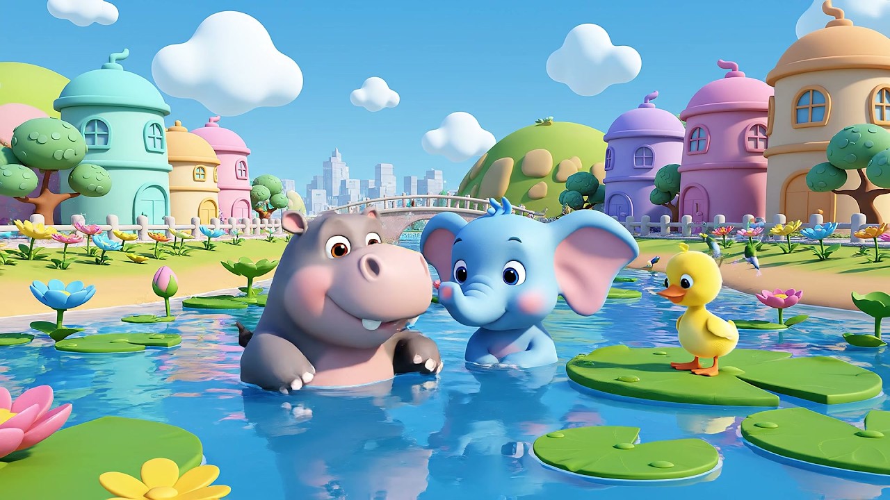 Hipopótamo Feliz Salpica Salpica | Canciones del Zoo y Rimas Infantiles