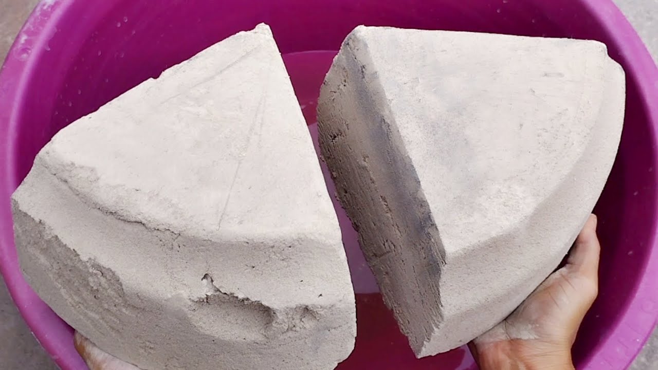 ASMR: Pure Soft Clay Crumbling in Water 💦💦 Pure Soft Dirt Texture - Pure Mud #sandcement #crumbling