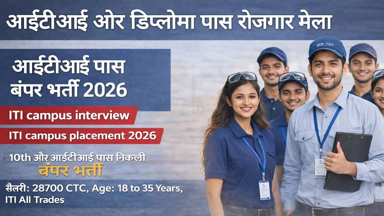 रोजगार मेला 2026 | ITI & Diploma Passed Recruitment | ITI Campus Placement | ITI Campus Interview 