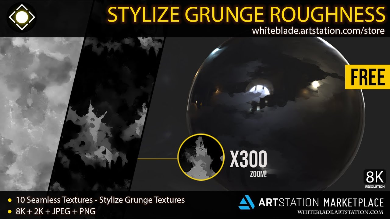 Stylize Grunge Roughness - 10 Surface Imperfection - 8K Textures - FREE