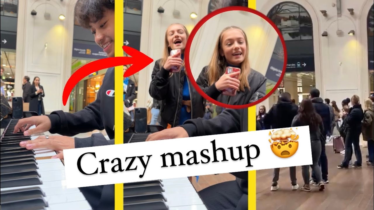 It turns into a CRAZY MASHUP (Halo, Listen, Always remember us this way) 😍